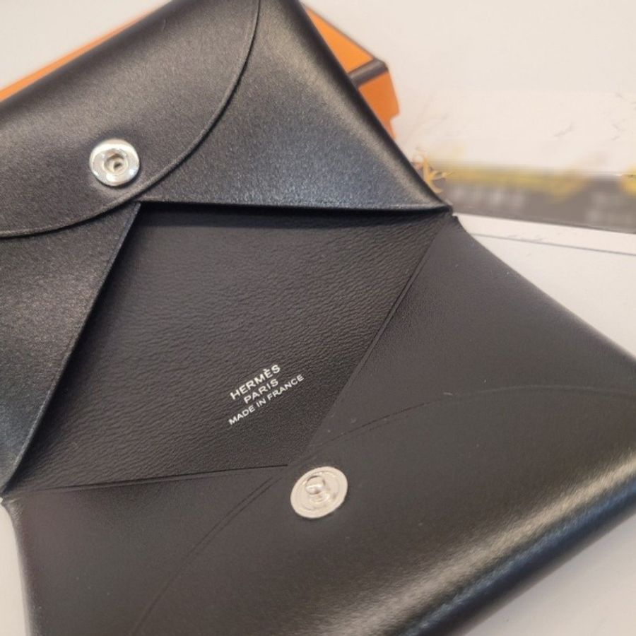 Hermès Calvi box 牛皮卡片包 (黑)-3