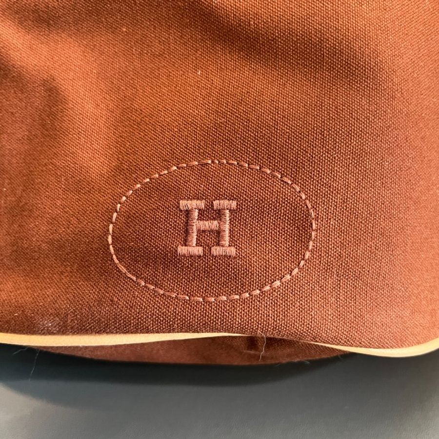 Hermes H大容量索繩背包 側肩包 皮革肩帶 原裝橙色品牌包裝盒 日本中古vintage-8