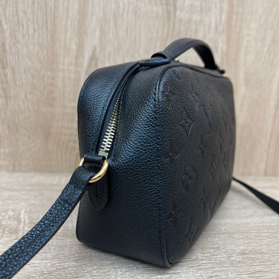LV 黑牛皮壓紋金釦手提斜背相機包M44593-2