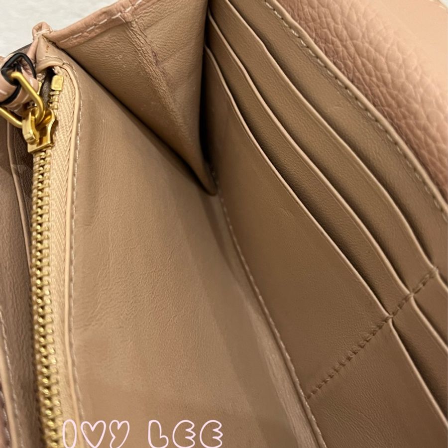 CHLOE Marcie 小牛皮 釦式 掀蓋 長夾  粉膚色  二手精品-8