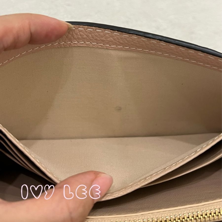 CHLOE Marcie 小牛皮 釦式 掀蓋 長夾  粉膚色  二手精品-12