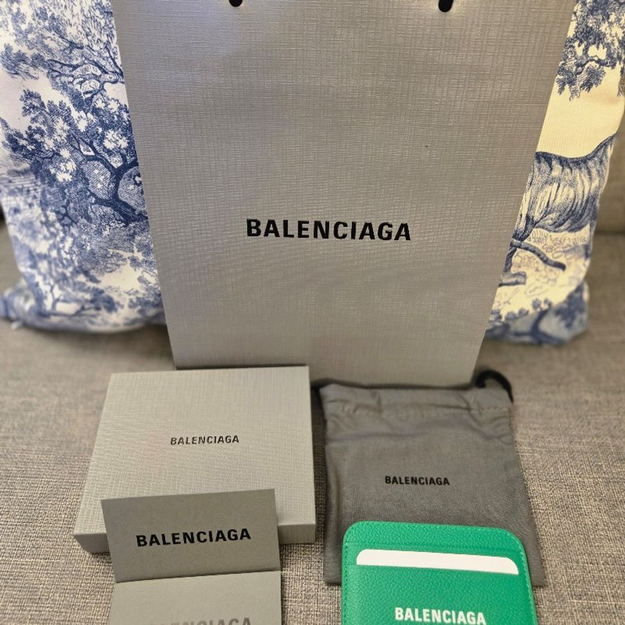 BALENCIAGA 巴黎世家綠蜜蜂色卡片夾-0