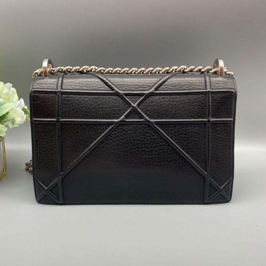 Dior rama黑銀盾牌 斜挎鏈條包-1