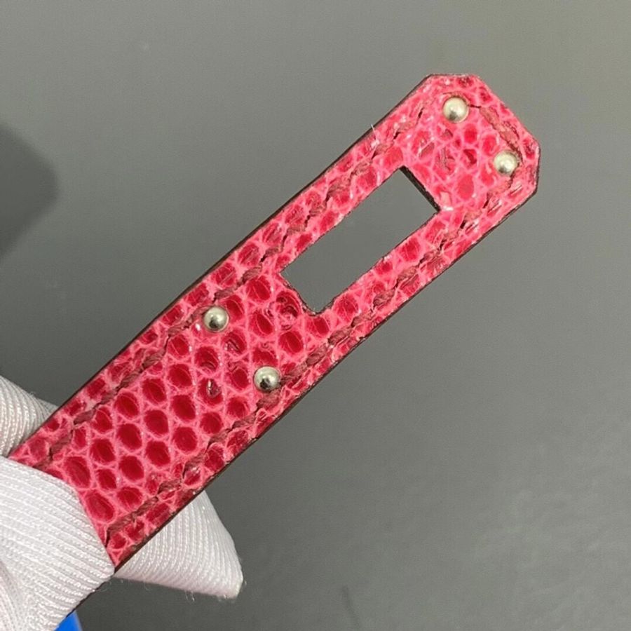 Hermes愛馬仕mini Kelly一代5j 粉紅 銀扣方框K刻-8