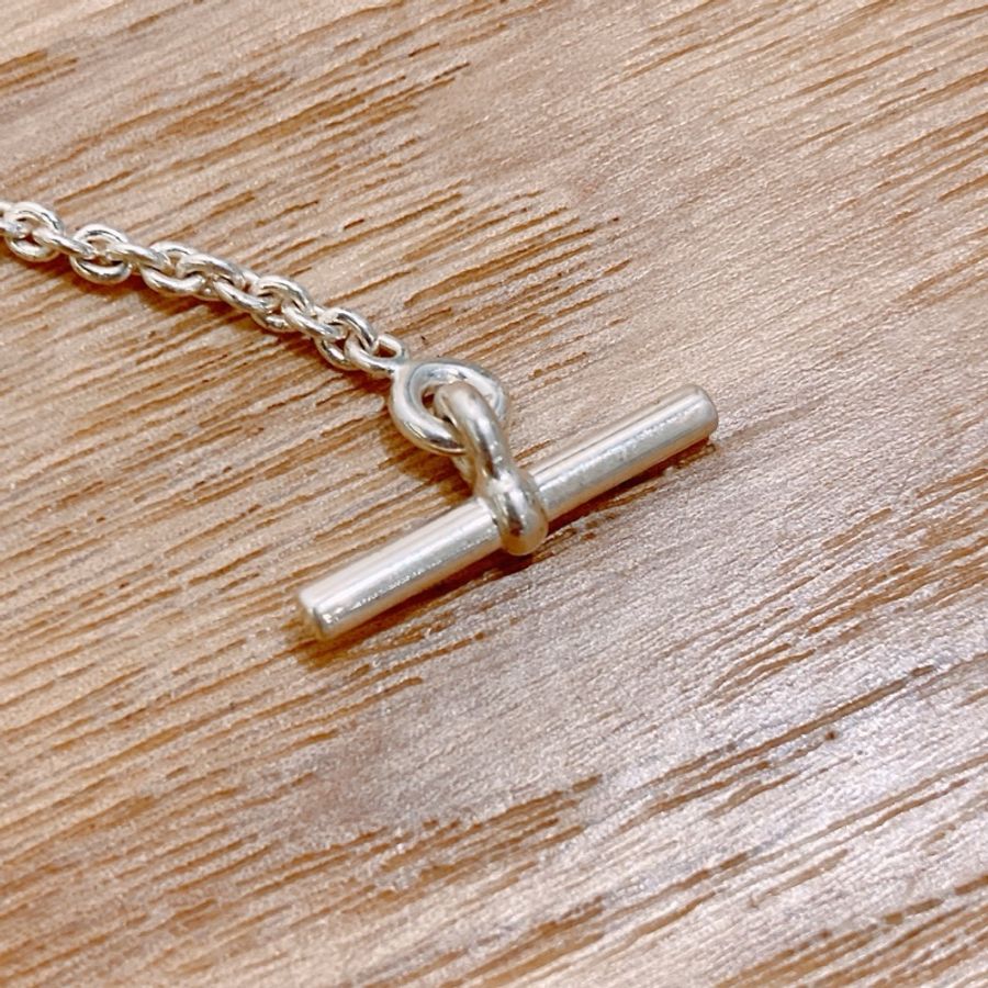 HERMES 愛馬仕圓形牌純銀頸鏈AMULETTES H EX-LIBRIS PENDANT SILVER NECKLACE-5