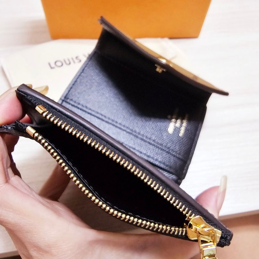 Louis Vuitton 路易威登M80725 ZOE 經典花紋拼接三折零錢短夾-3