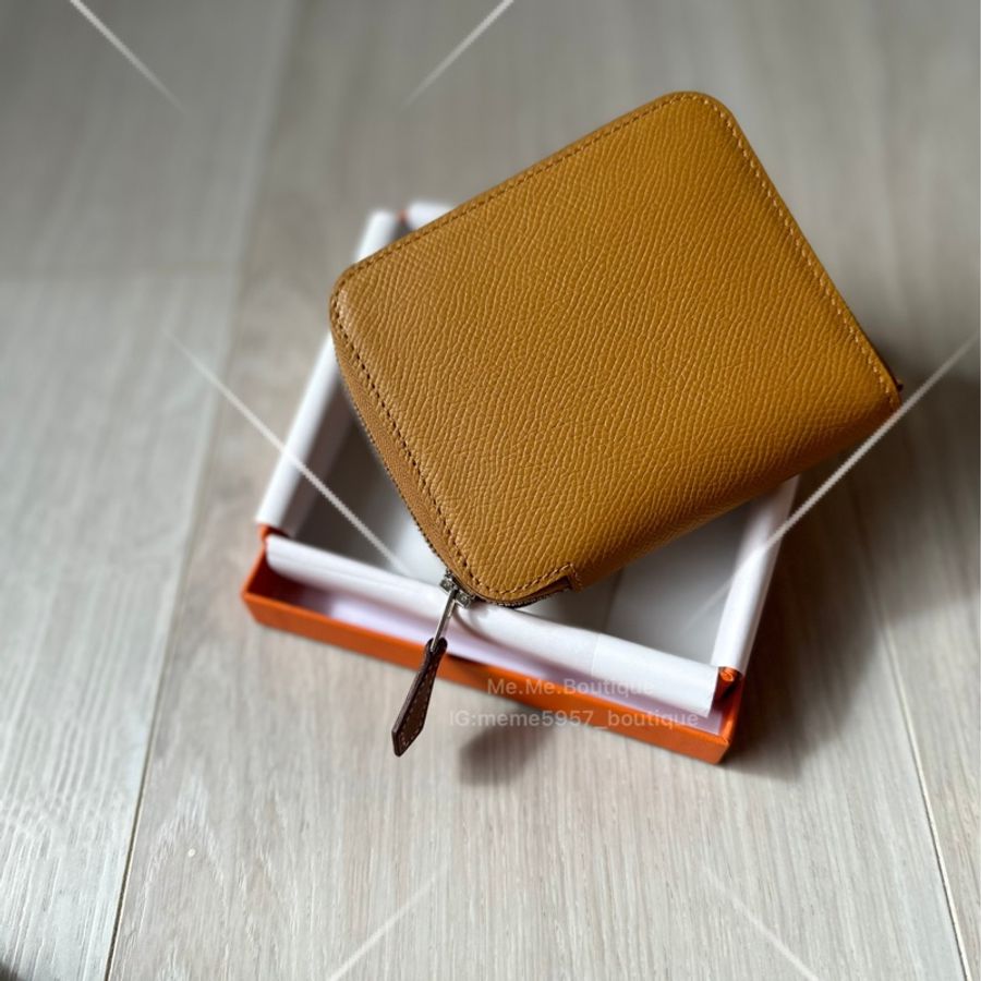 Hermès Slik 絲巾短夾 芝麻色 全新全配-1