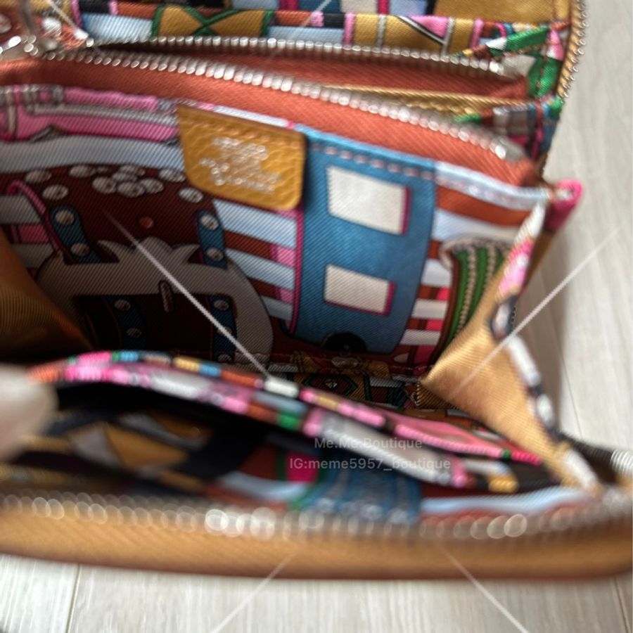 Hermès Slik 絲巾短夾 芝麻色 全新全配-5