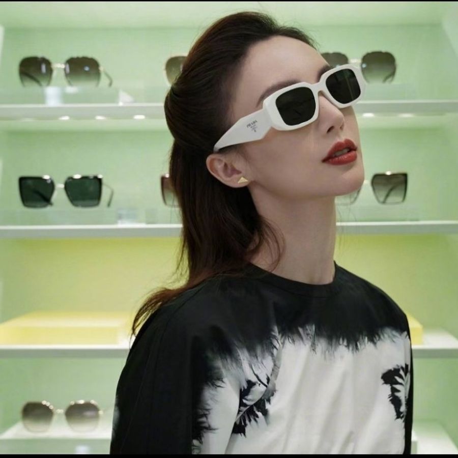 Prada 復古白色 太陽眼鏡 男女通用 全新全配-6