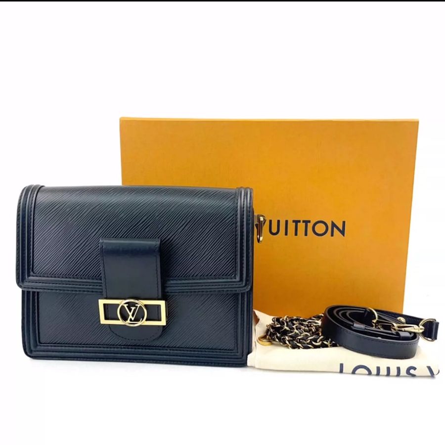 Louis Vuitton LV Dauphine中號單肩斜挎包 芯片款全套-0