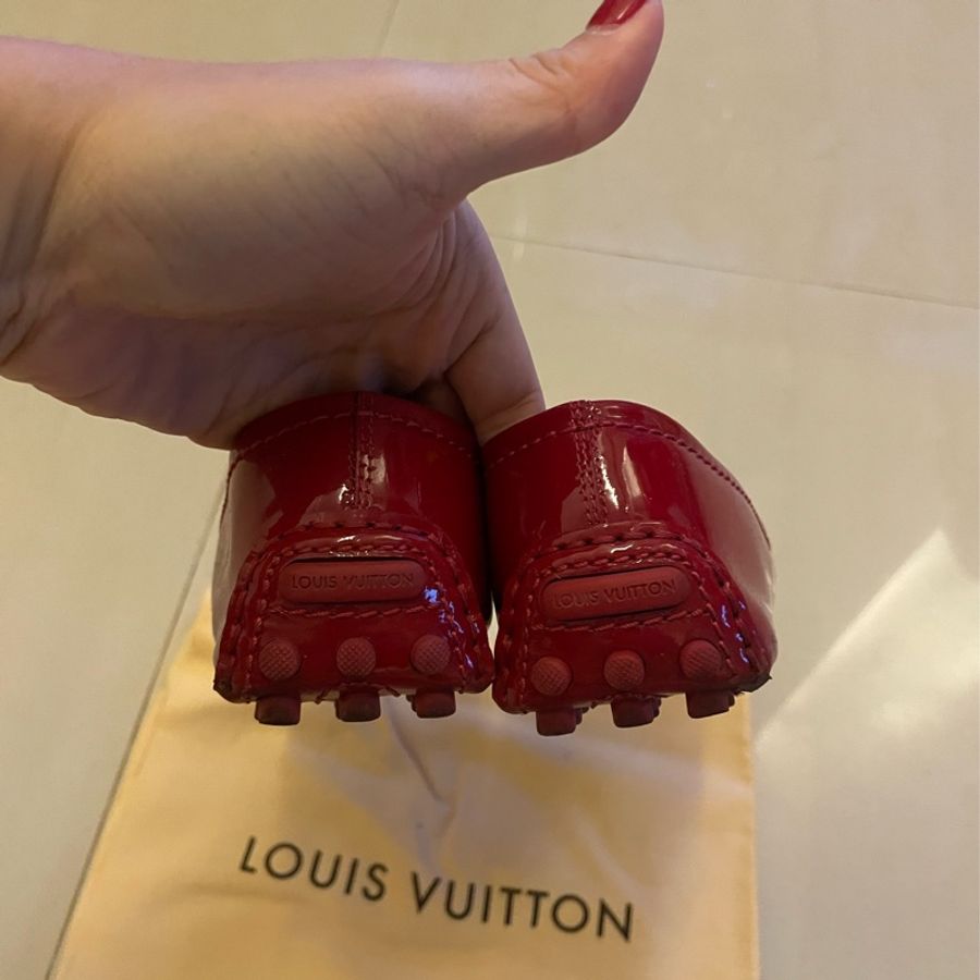 Louis Vuitton漆皮紅色平底鞋 38號半-2