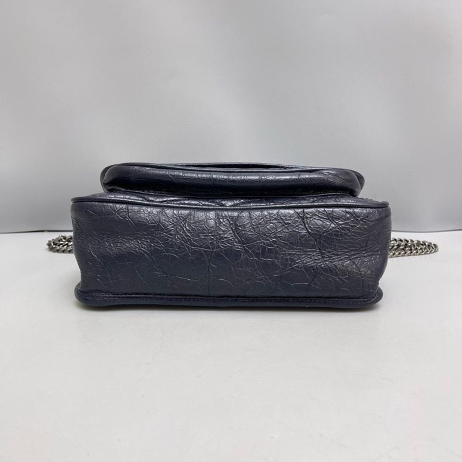 Saint Laurent YSL Niki小號全皮深藍色郵差包-5