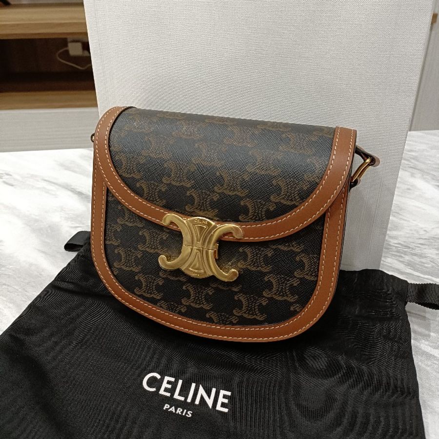 Celine老花凱旋門馬鞍包-0