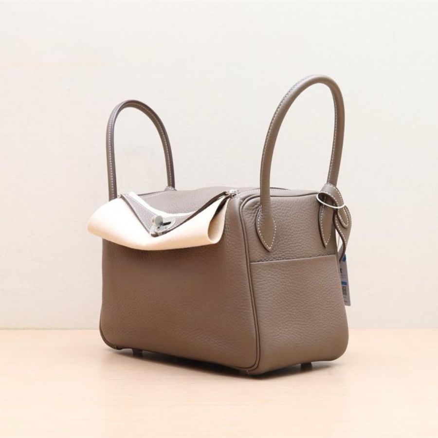 HERMES(愛馬仕) Lindy 26 18大象灰 TC皮 B刻 銀扣-2