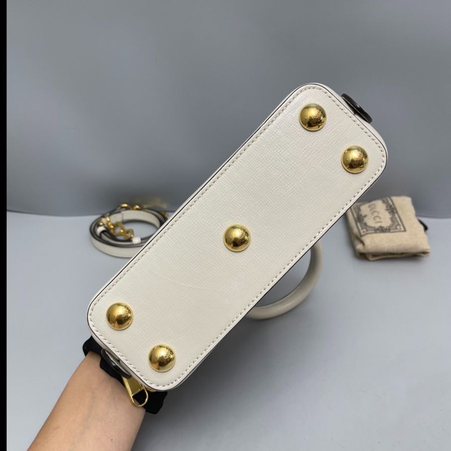 Gucci 1955迷你老花白色貝殼包-5
