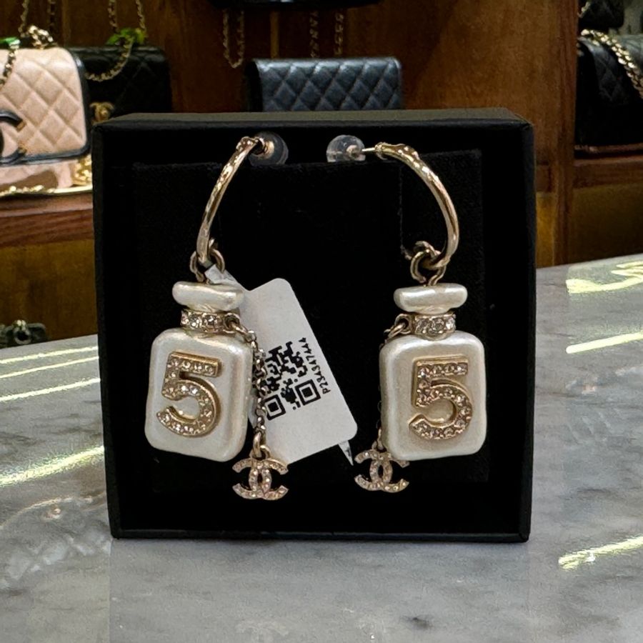 Chanel 耳環 香水瓶 合金-1