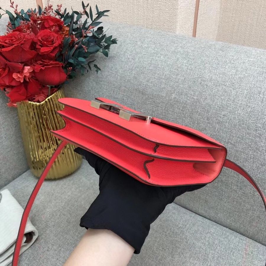 Hermes愛馬仕constance康康19 oe德州粉山羊皮銀扣Y刻-7