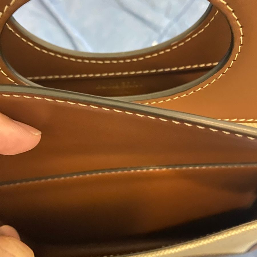 Burberry 口袋包 pocket (經典棕配帆布)-8