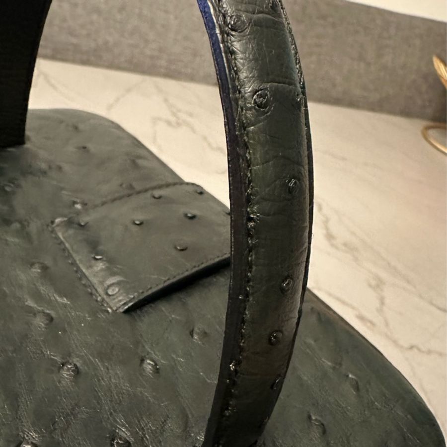 絕版中古CELINE鴕鳥皮化妝包手袋(星球系列)-6