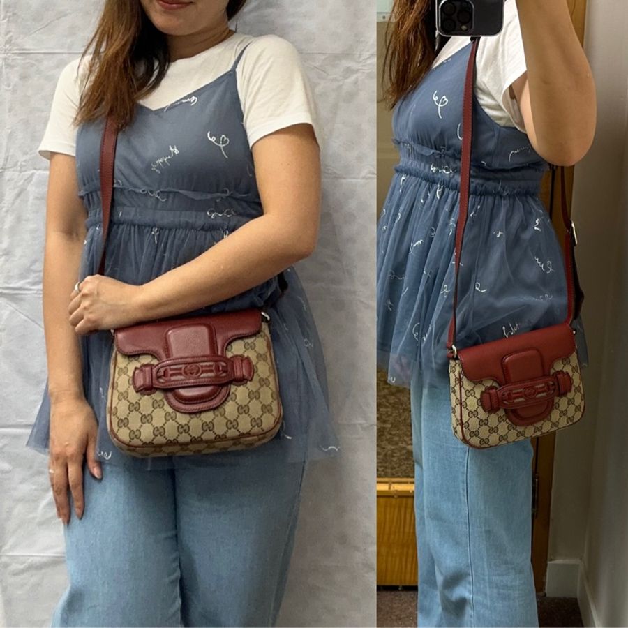 Vintage 保存品Gucci Horsebit 1955斜孭袋-6