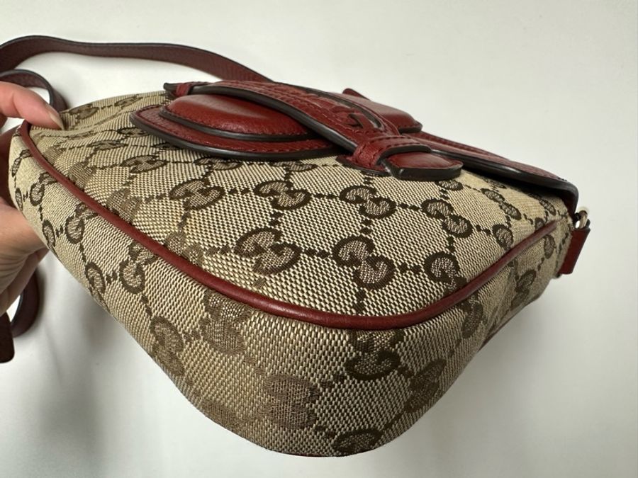 Vintage 保存品Gucci Horsebit 1955斜孭袋-10
