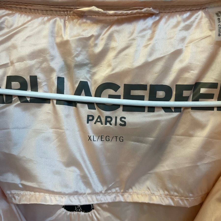 Karl Lagerfeld珍珠粉色連帽外套XL-13