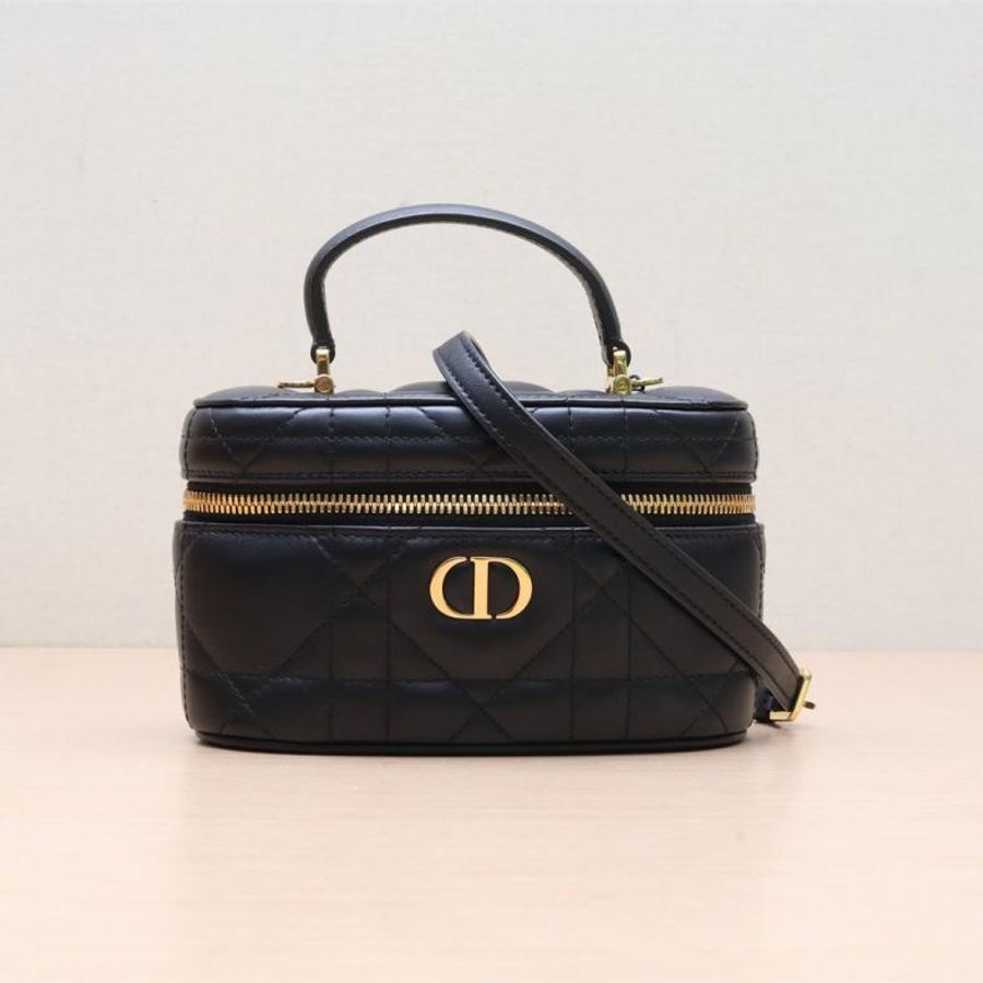 DIOR(迪奧) 24春夏 30 Montaigne Caro 化妝包 黑色 金扣 2024-0