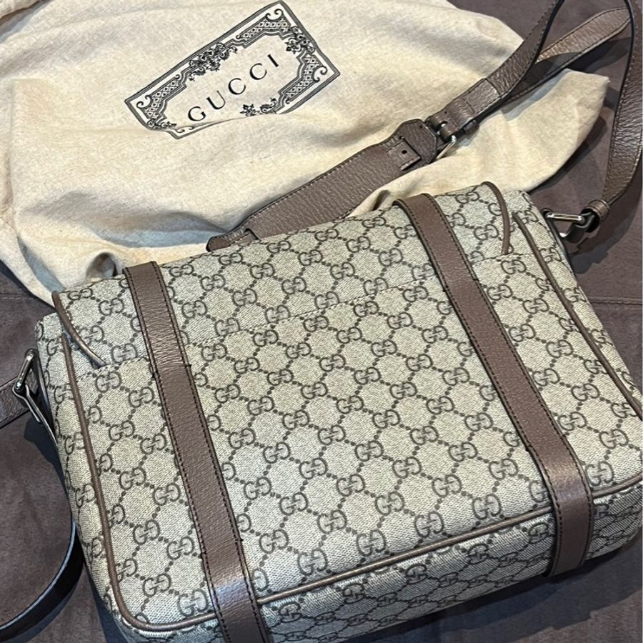 GUCCI 古馳 經典 郵差包 棕色 男女款 現貨-3