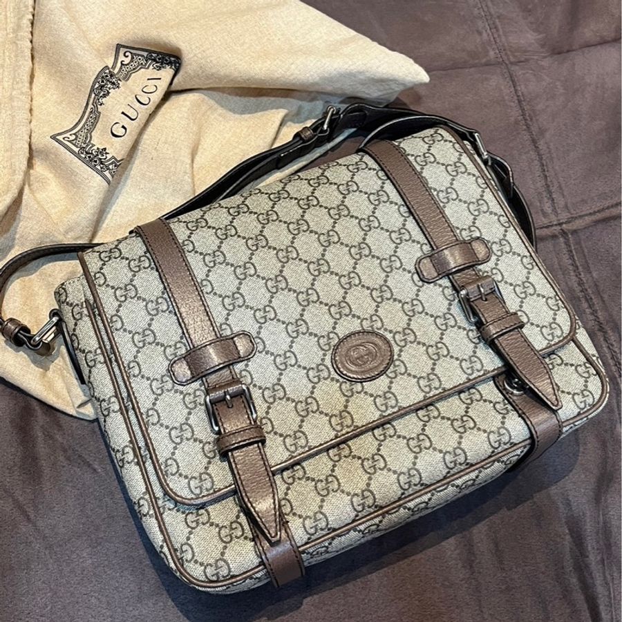 GUCCI 古馳 經典 郵差包 棕色 男女款 現貨-6