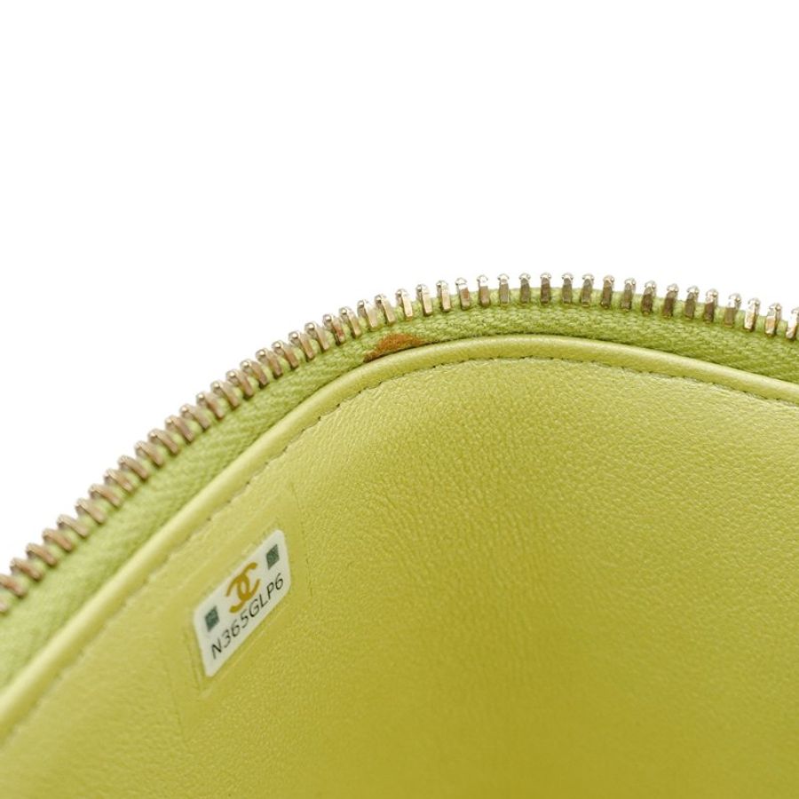 Chanel 展示品 羊皮金鍊斜背化妝包(AP3103-牛油果綠)-5