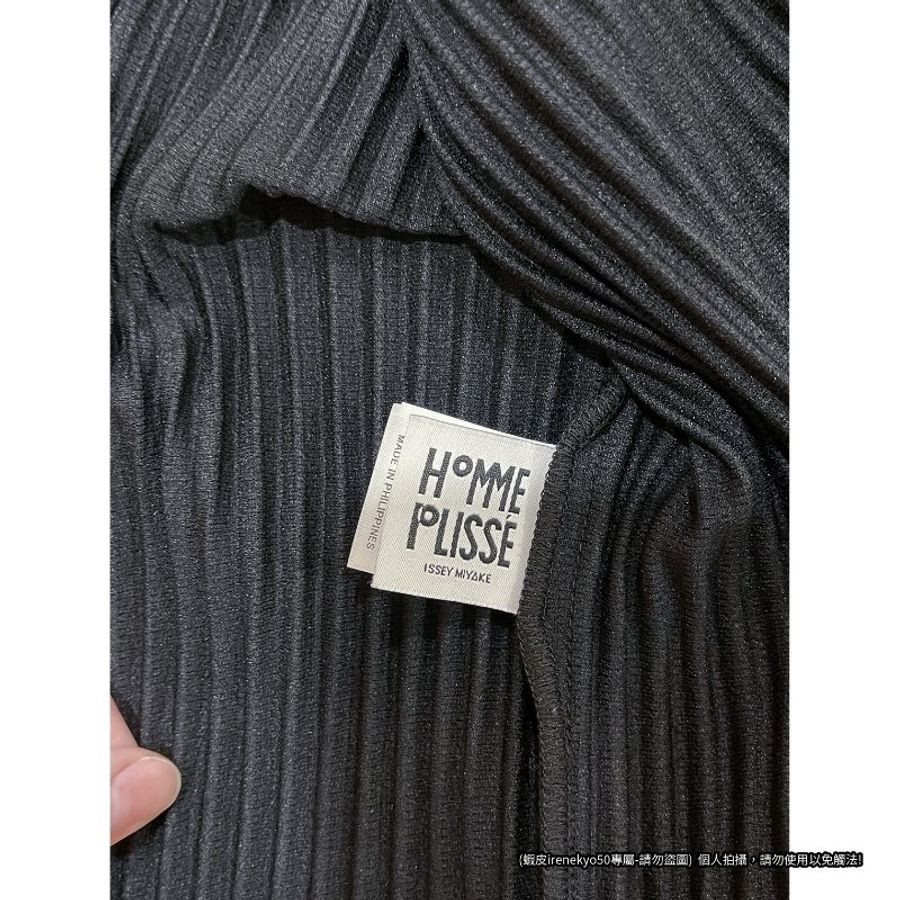 (特價) HOMME PLISSE黑色層疊翻轉短袖上衣/襯衫 3號 ISSEY MIYAKE 三宅一生 專櫃正品-11