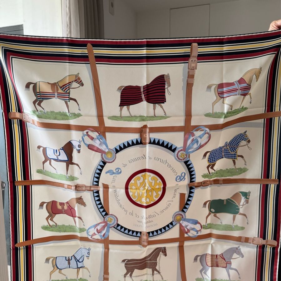 Hermes 駿馬披掛90x90絲巾-4