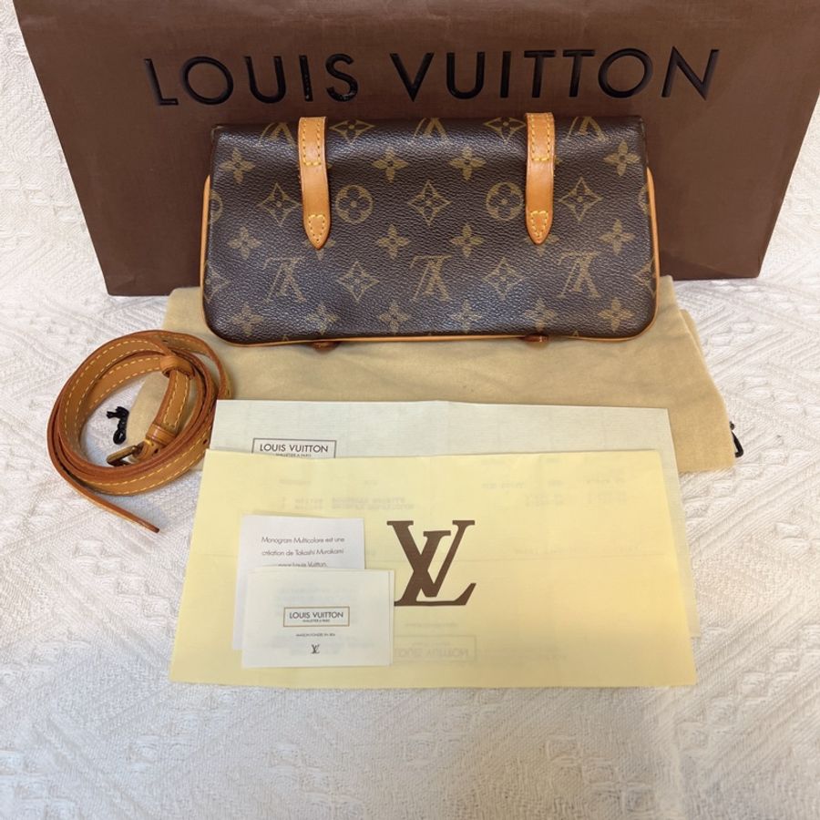 LV Vintage 絕版小書包老花腰包 （小號）-4