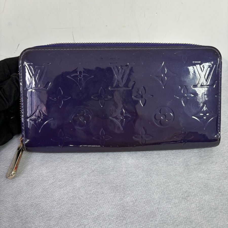 Louis Vuitton Monogram Vernis Wallet 金扣長錢包紫色-1