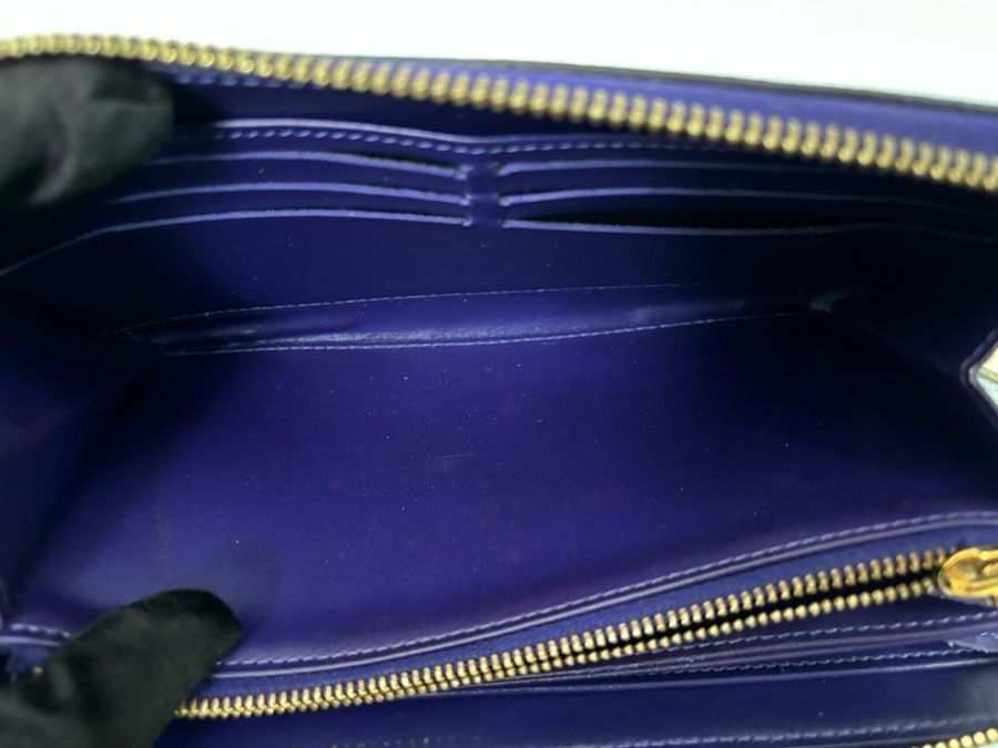 Louis Vuitton Monogram Vernis Wallet 金扣長錢包紫色-9