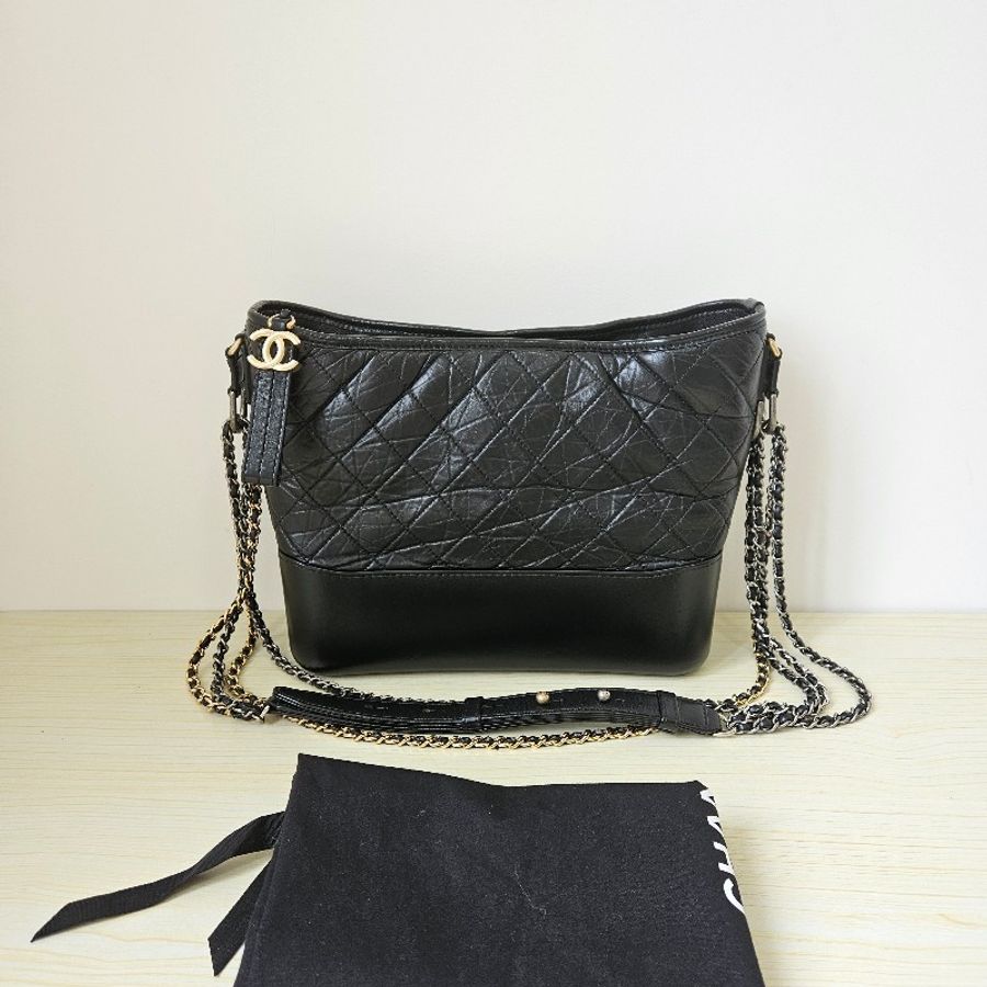NOW BAGS｜【二手現貨】Chanel Gabrielle流浪包 27開 黑金中號-1