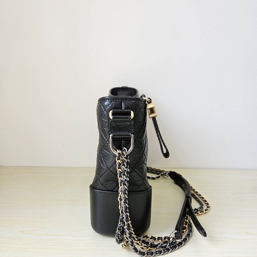 NOW BAGS｜【二手現貨】Chanel Gabrielle流浪包 27開 黑金中號-4