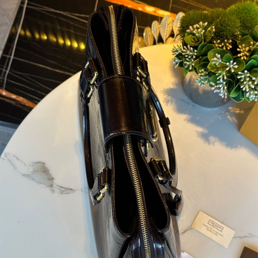 Lv melrose avenue 絕美復古車釐子漆皮手提包❤️🔥🈶鎖🈶鑰匙-7