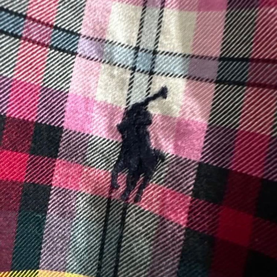 Ralph Lauren slim fit 小馬粉紫格紋襯衫 女 M-4