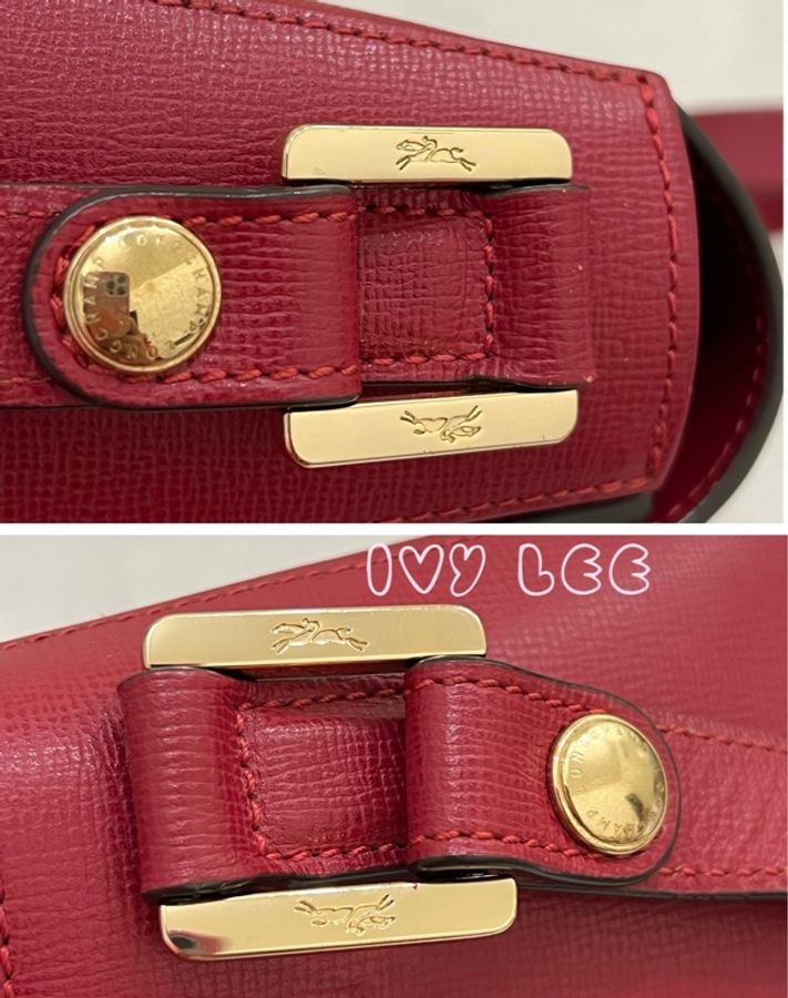 LONGCHAMP Le Pliage Heritage S 金釦牛皮斜背包 肩背包 二手精品-13