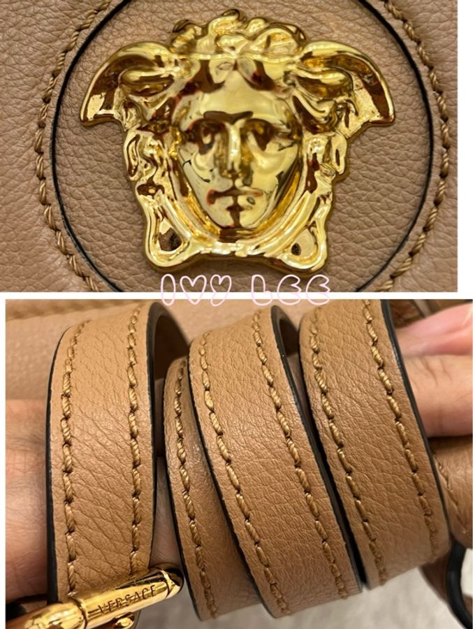 Versace 美杜莎頭皮革 焦糖奶茶色 肩背包 斜背包 1008100 二手精品-10