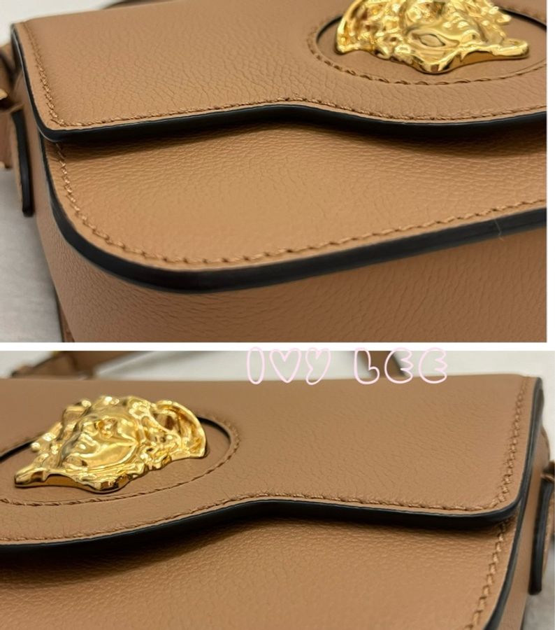 Versace 美杜莎頭皮革 焦糖奶茶色 肩背包 斜背包 1008100 二手精品-13
