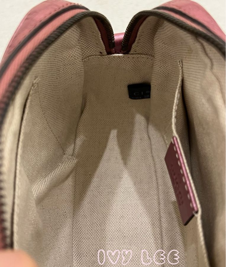 GUCCI sima 皮革 金屬 粉紅309538 單肩包 斜背包 相機包 二手精品-4