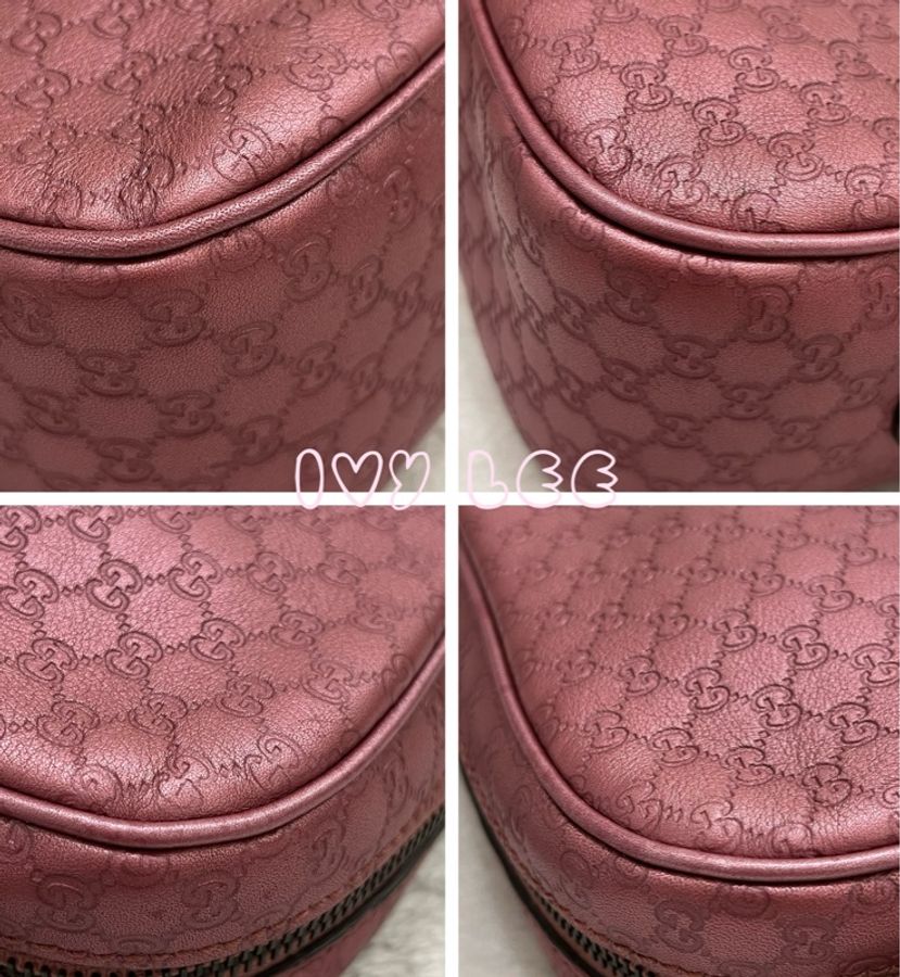 GUCCI sima 皮革 金屬 粉紅309538 單肩包 斜背包 相機包 二手精品-8