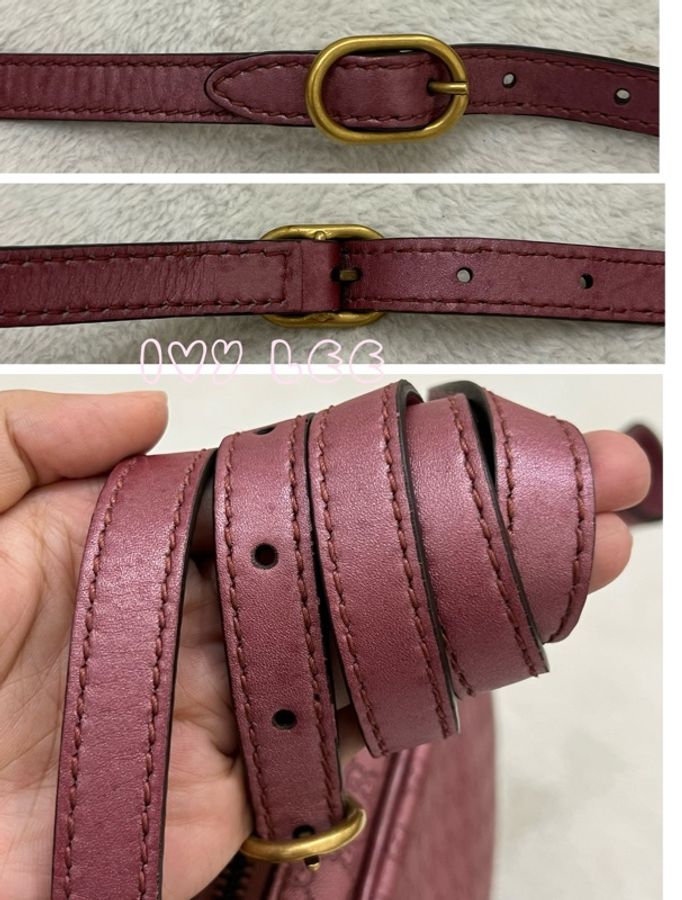 GUCCI sima 皮革 金屬 粉紅309538 單肩包 斜背包 相機包 二手精品-13