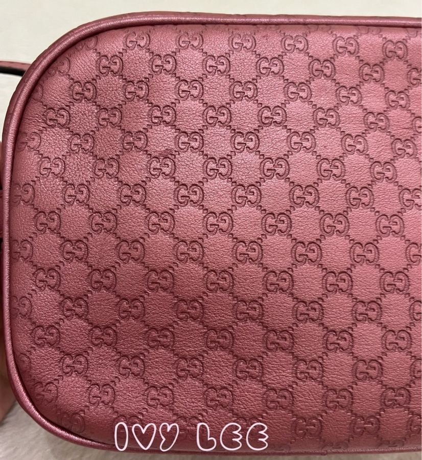 GUCCI sima 皮革 金屬 粉紅309538 單肩包 斜背包 相機包 二手精品-15
