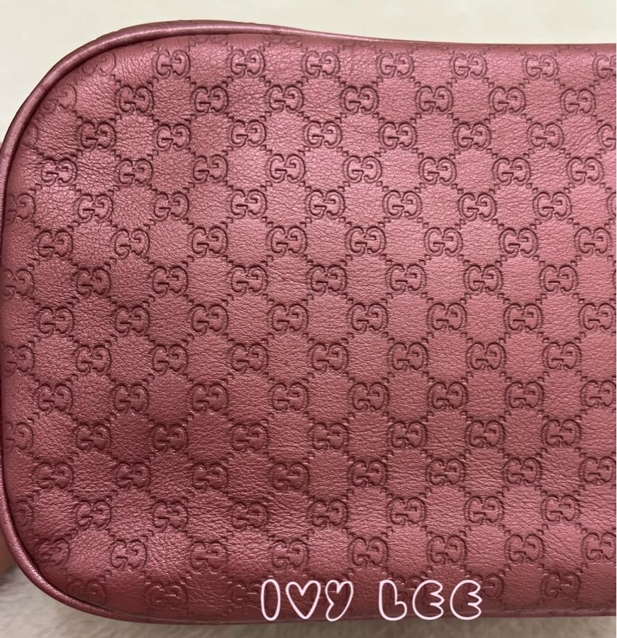 GUCCI sima 皮革 金屬 粉紅309538 單肩包 斜背包 相機包 二手精品-17
