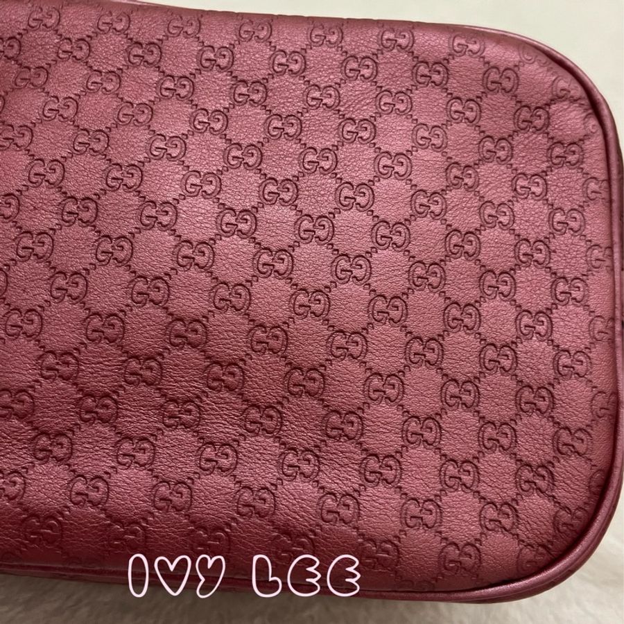 GUCCI sima 皮革 金屬 粉紅309538 單肩包 斜背包 相機包 二手精品-18