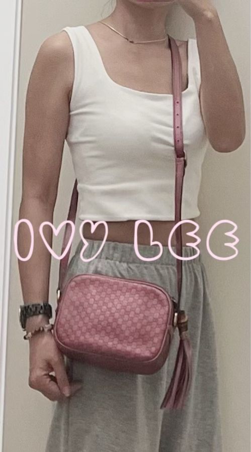 GUCCI sima 皮革 金屬 粉紅309538 單肩包 斜背包 相機包 二手精品-19