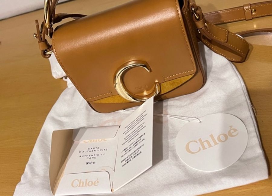 Chloe mini C Bag❤️ 小牛皮拼接手提斜背兩用包 敲可愛😘-0